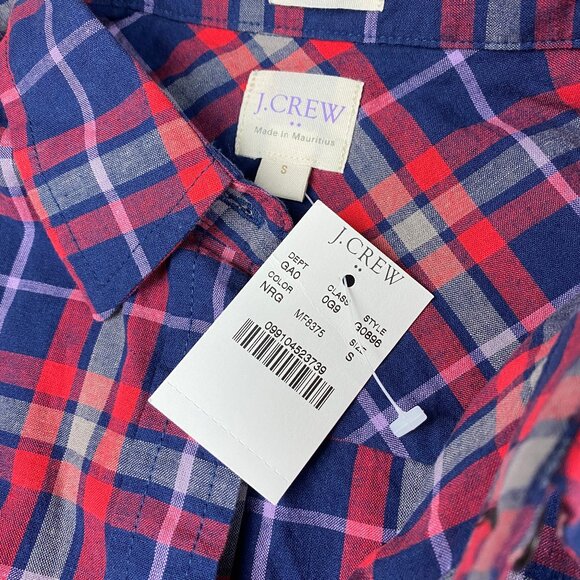 NWT J Crew Factory Plaid Boy Fit Shirt Womens' Size Small - Picture 7 of 13